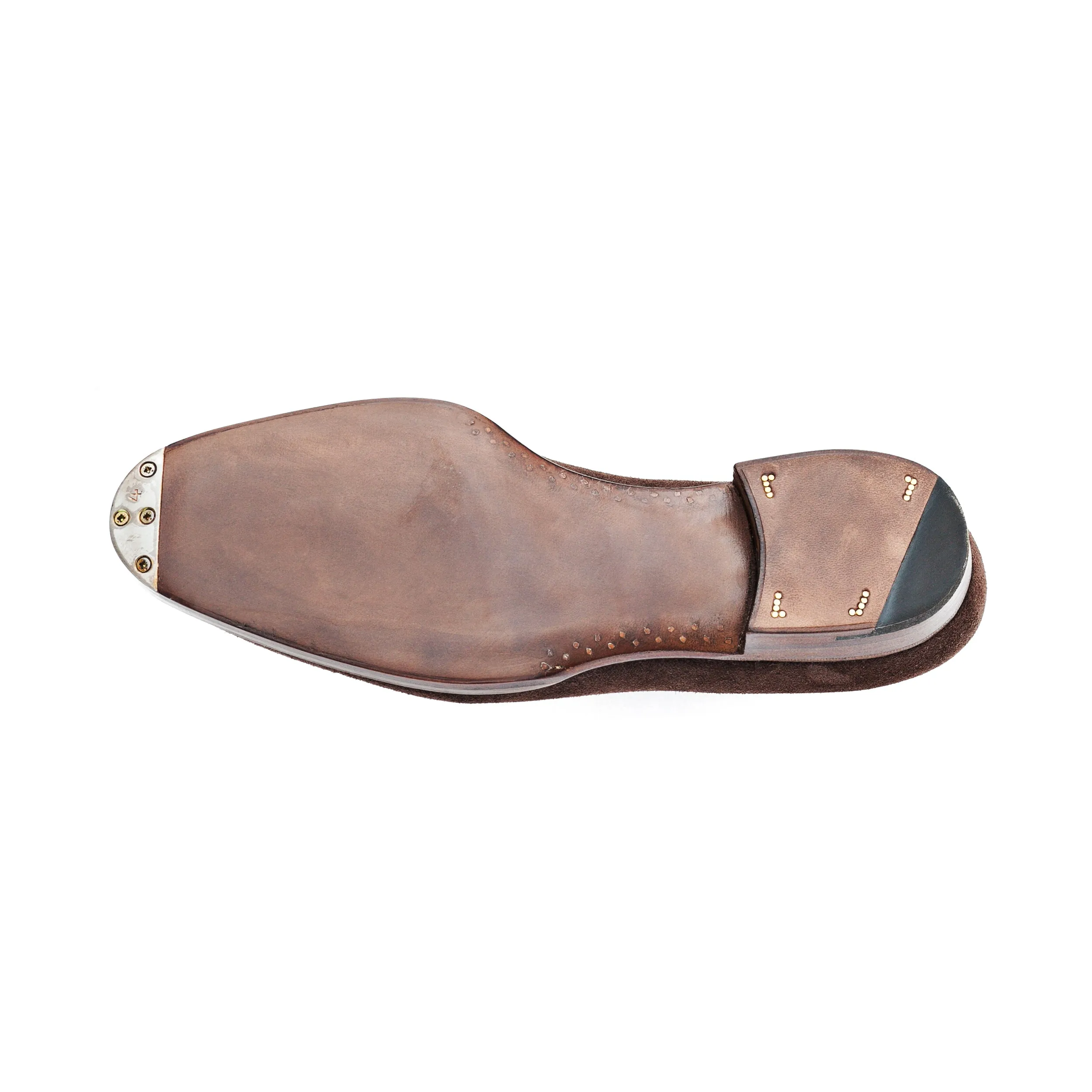 Five eyelet split toe Derby with hand stitched apron