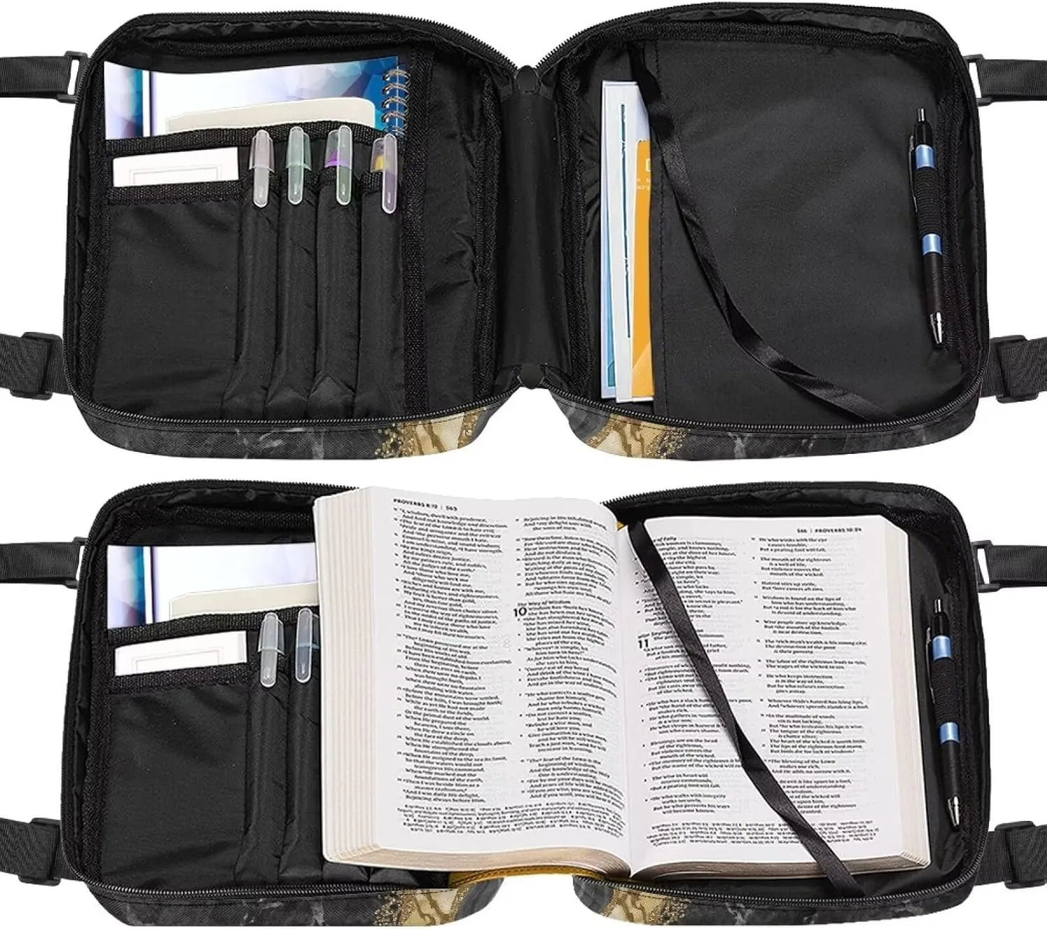 Flashideas Bible Covers for Women Study Bag Bible with Adjustable Shoulder Strap Zippered Bible Bag