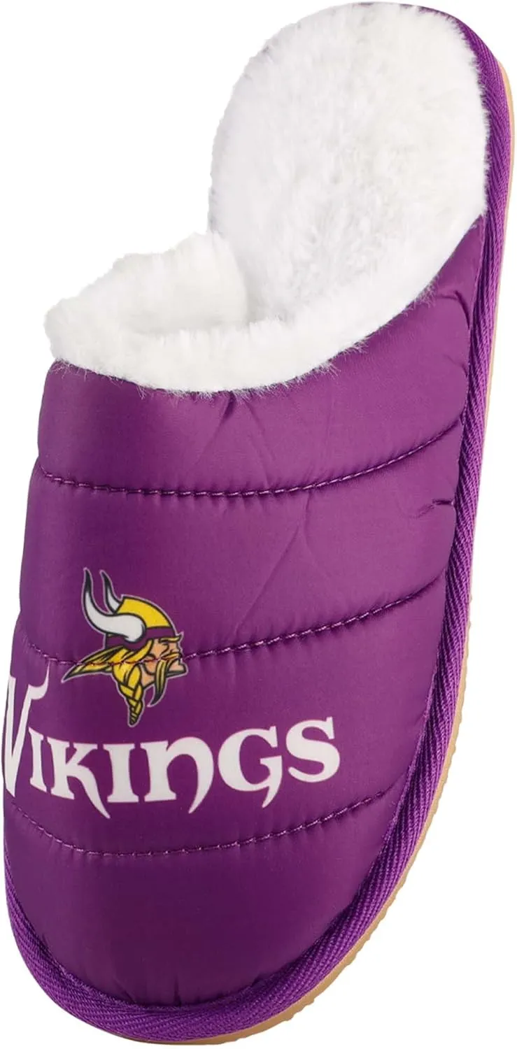 FOCO NFL Mens NFL Team Color Big Logo Mule House Shoe Slippers