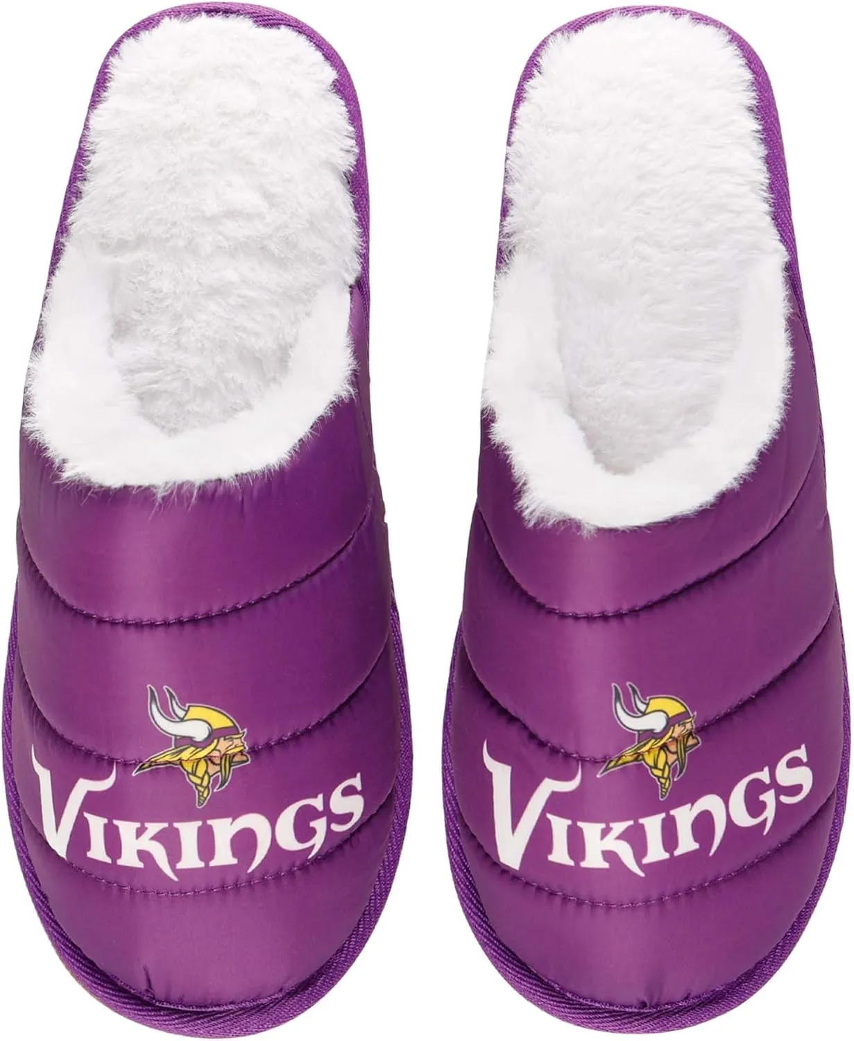 FOCO NFL Mens NFL Team Color Big Logo Mule House Shoe Slippers