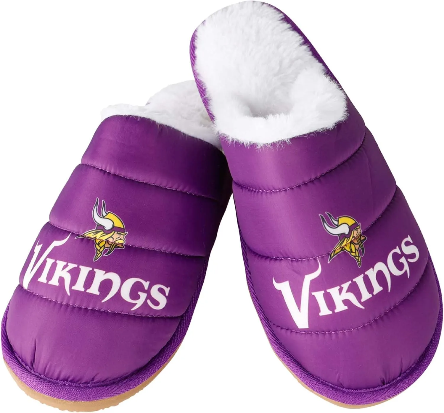 FOCO NFL Mens NFL Team Color Big Logo Mule House Shoe Slippers