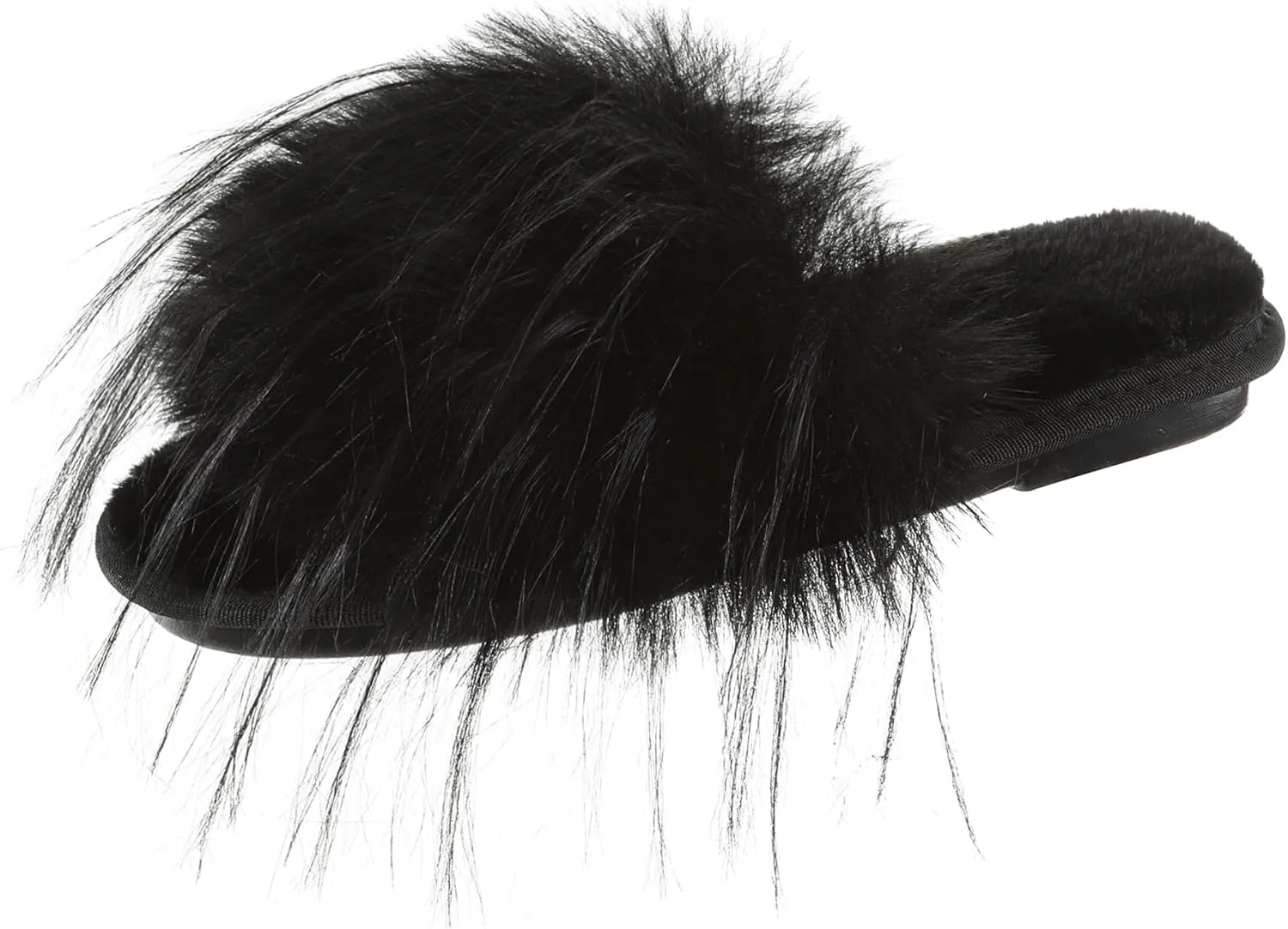 Fur Story Women's Furry Slippers Open Toe Fuzzy Slippers Memory Foam Fluffy House Sandal