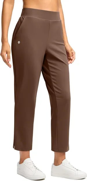 G Gradual Women's Pants Ankle 7/8 Golf Pants 3 Pockets Stretchy Petite Travel Pants Inner Drawstring for Work Business Casual