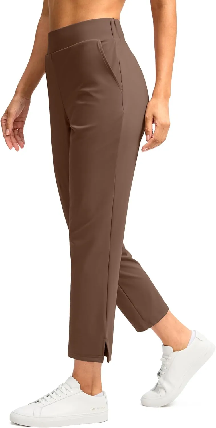 G Gradual Women's Pants Ankle 7/8 Golf Pants 3 Pockets Stretchy Petite Travel Pants Inner Drawstring for Work Business Casual