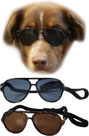 G010 Dog Pet Costume Prop Aviator Sunglasses Medium Breeds 20-40 lbs (2-Pack Black  Tortoise Brown)