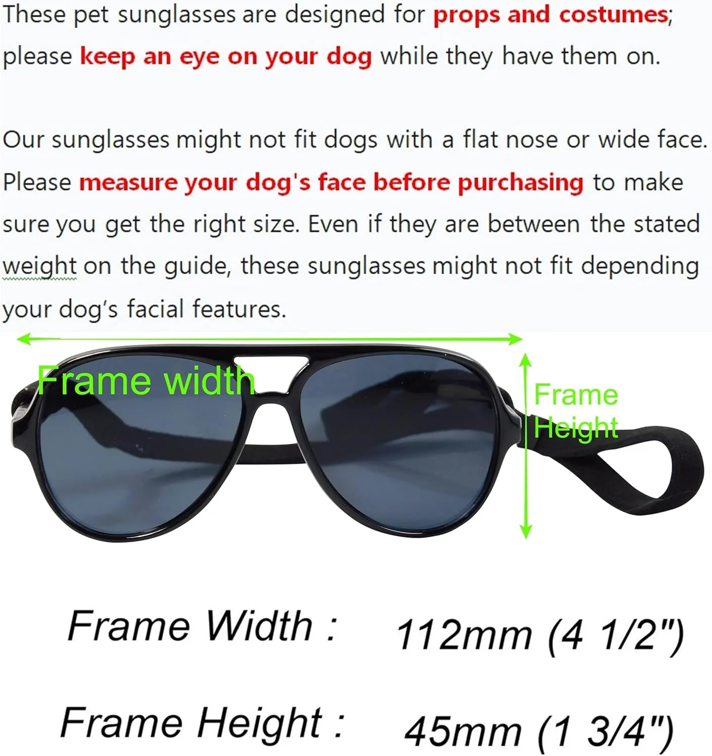 G010 Dog Pet Costume Prop Aviator Sunglasses Medium Breeds 20-40 lbs (2-Pack Black  Tortoise Brown)