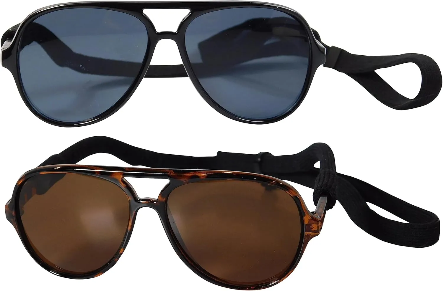 G010 Dog Pet Costume Prop Aviator Sunglasses Medium Breeds 20-40 lbs (2-Pack Black  Tortoise Brown)
