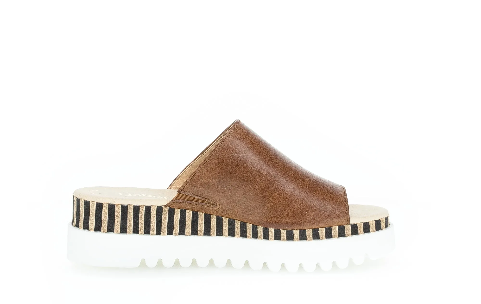 GABOR - 64.663.24 WEDGE MULE - TAN LEATHER