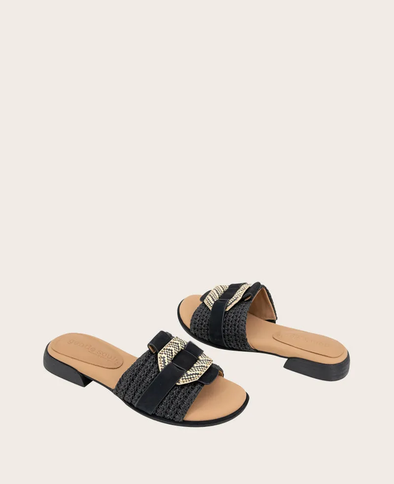 GENTLE SOULS - Hudson Raffia Slip On Sandal