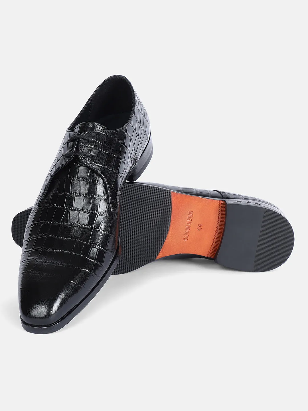 Gordon And Bros Black Men Derby Lace Up Shoes