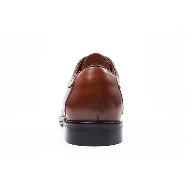 Handmade Men Dark Brown Whole Cut Leather Lace Up Business Shoes, Office Shoes