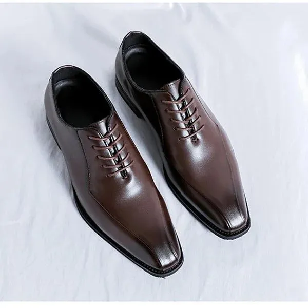 Handmade Men Lace Up Leather Dark Brown Dress Shoes, Office Shoes, Wedding Wear