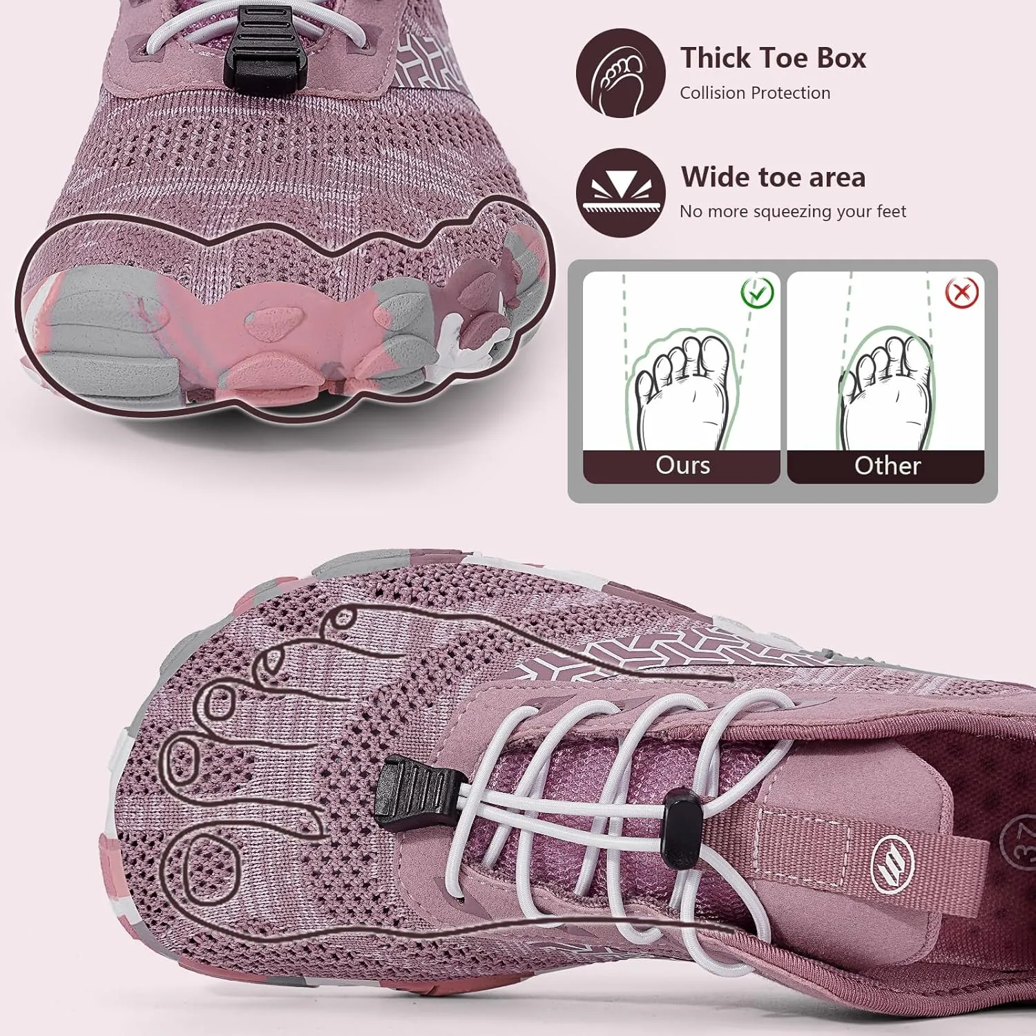 Hike Barefoot Shoes Women Men Wide Toe Box Zero Drop Footwear Lightweight Hike Shoe Non-Slip Grounded Shoes Women for Outdoor Trail Running Walking Weightlifting