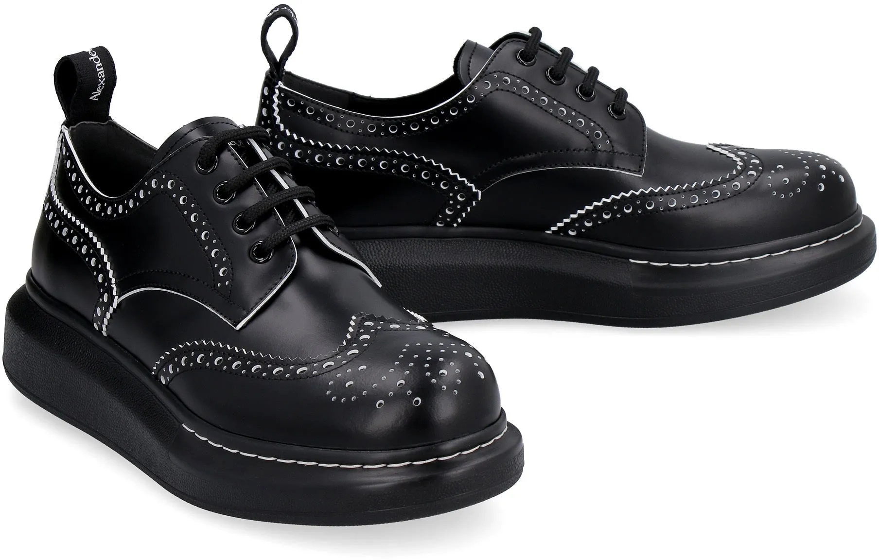 Hybrid leather lace-up derby shoes