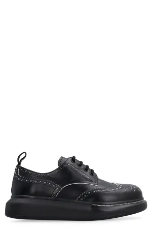Hybrid leather lace-up derby shoes