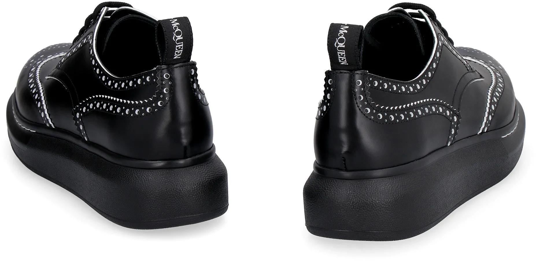 Hybrid leather lace-up derby shoes