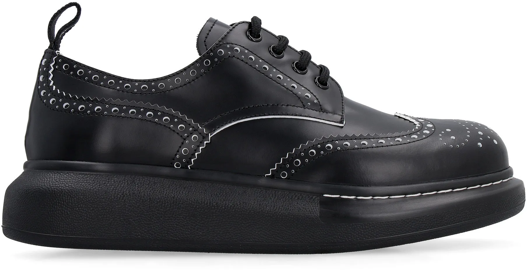 Hybrid leather lace-up derby shoes