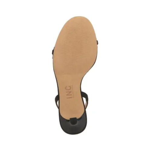 INC Womens Linette Slip On Ankle Strap Heels Black 10 Medium (B,M)