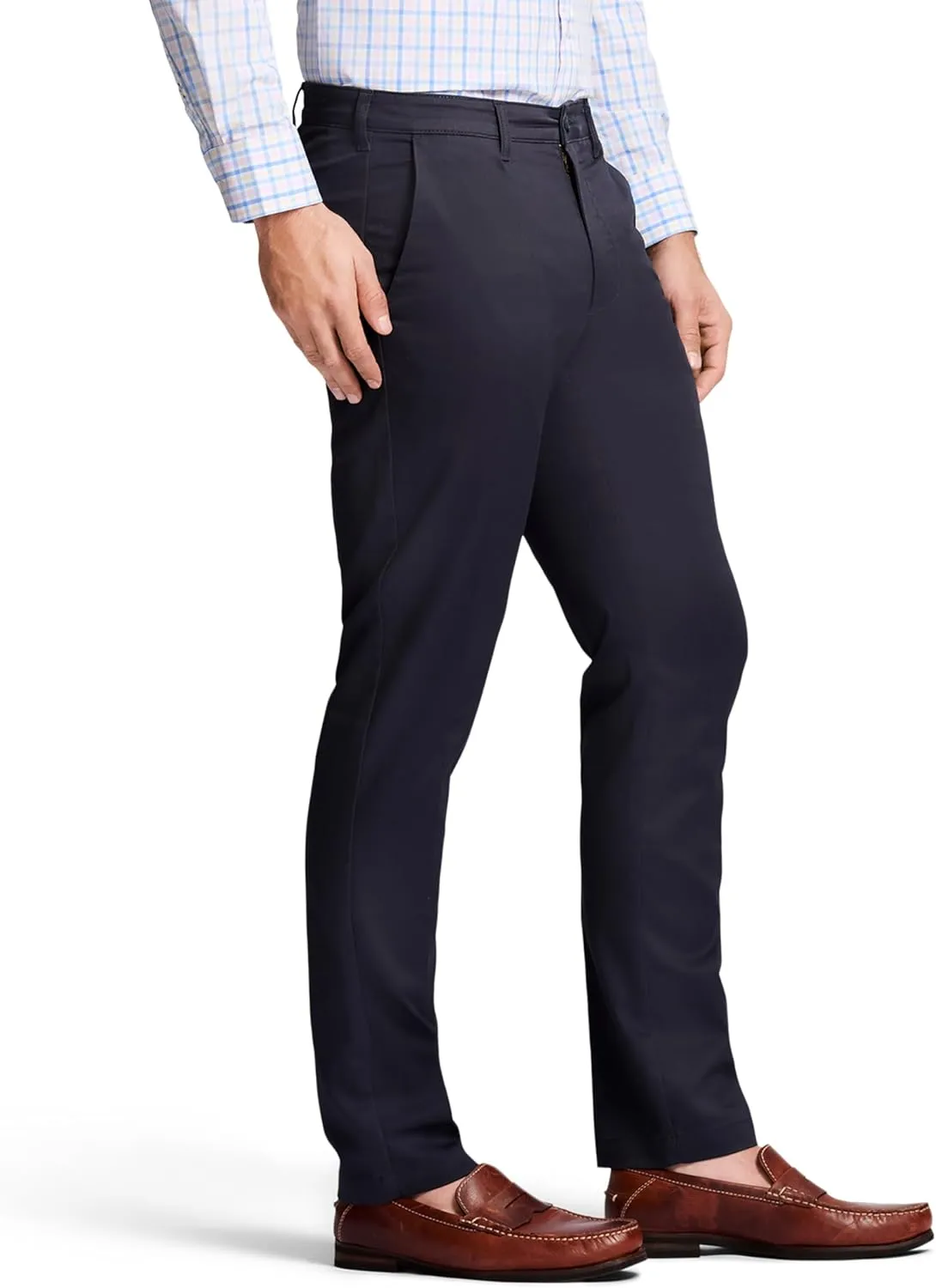 IZOD Men's Performance Stretch Straight Fit Flat Front Chino Pant