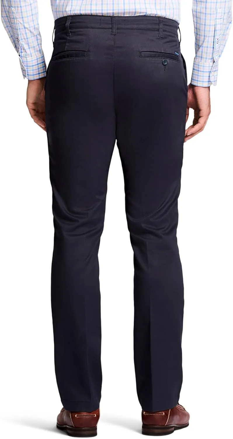 IZOD Men's Performance Stretch Straight Fit Flat Front Chino Pant