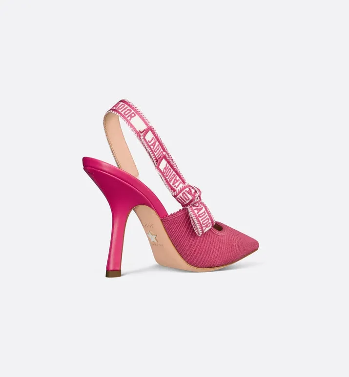 J'Adior Slingback Pump • Passion Pink Embroidered Cotton