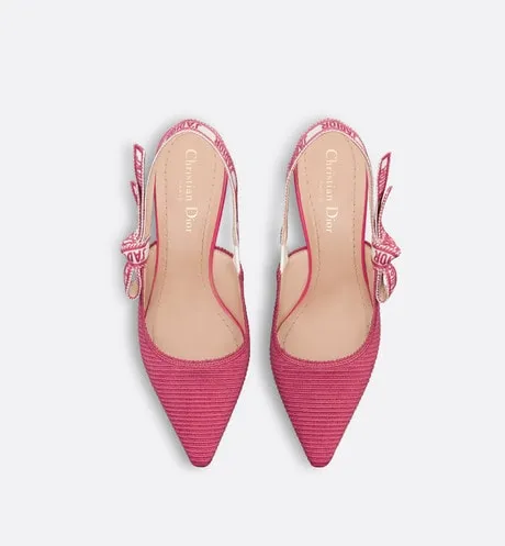 J'Adior Slingback Pump • Passion Pink Embroidered Cotton