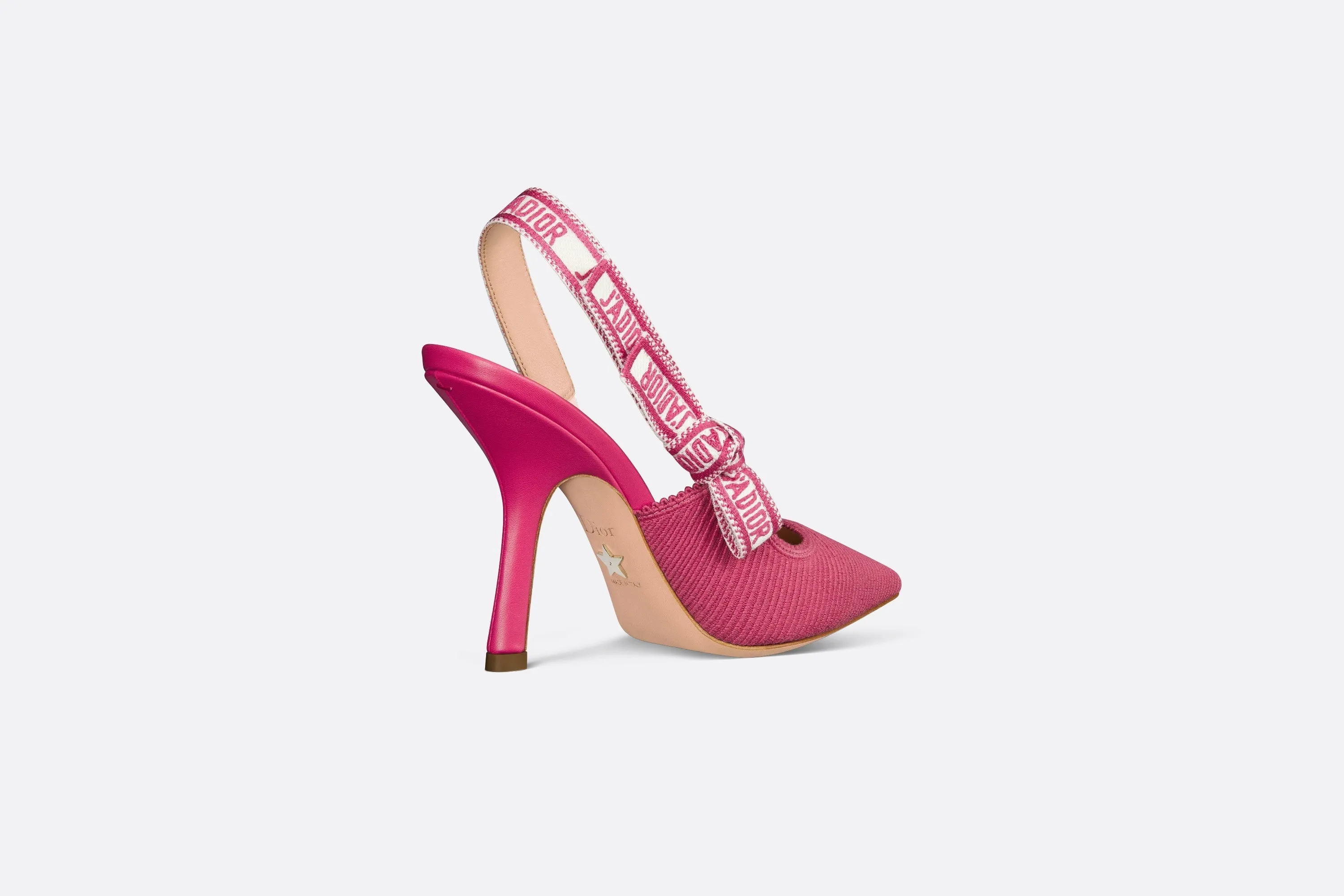 J'Adior Slingback Pump • Passion Pink Embroidered Cotton
