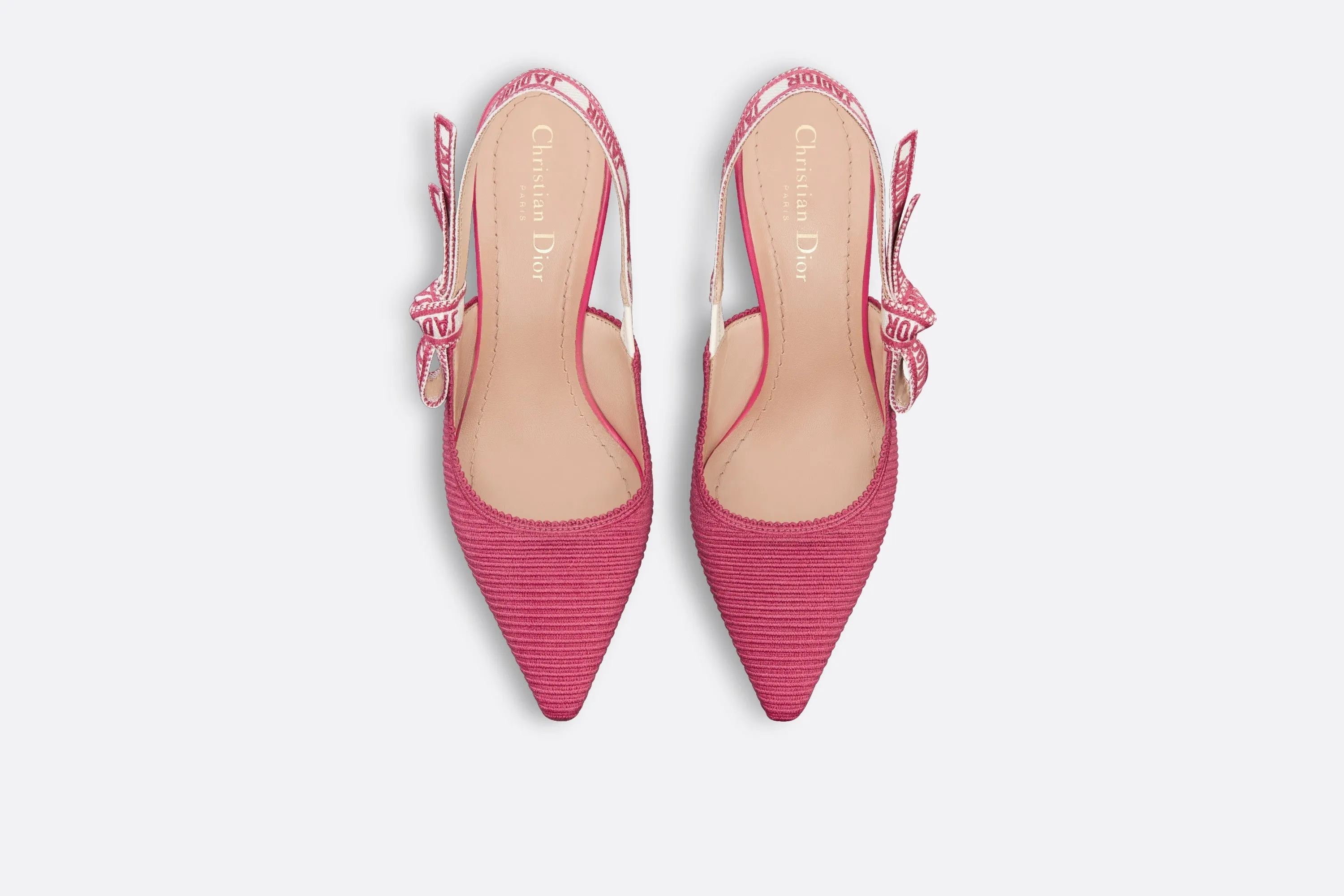 J'Adior Slingback Pump • Passion Pink Embroidered Cotton