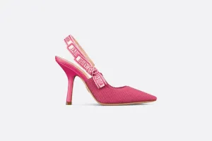 J'Adior Slingback Pump • Passion Pink Embroidered Cotton