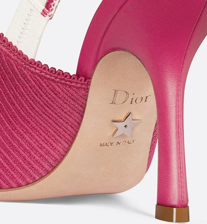 J'Adior Slingback Pump • Passion Pink Embroidered Cotton