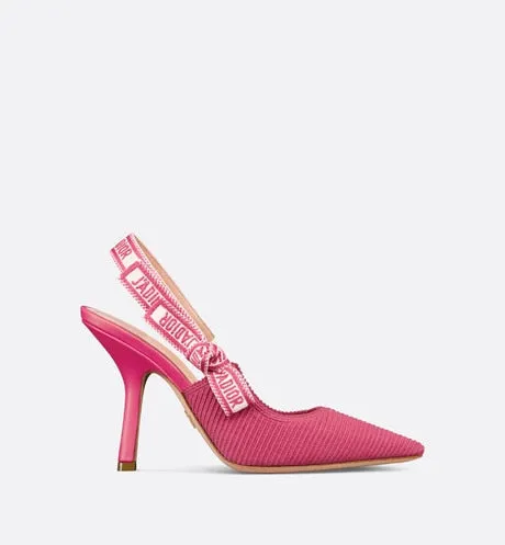J'Adior Slingback Pump • Passion Pink Embroidered Cotton