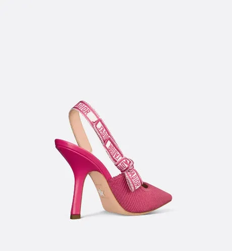 J'Adior Slingback Pump • Passion Pink Embroidered Cotton