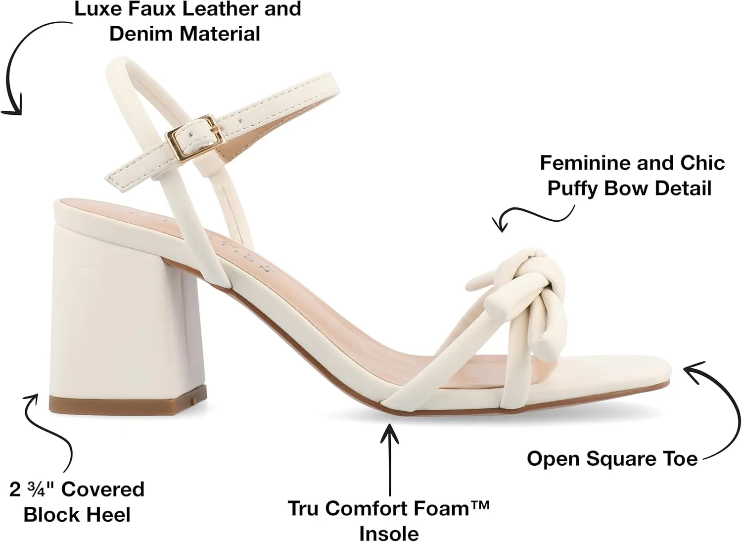 Journee Collection Womens Meryl Bow Block Heel