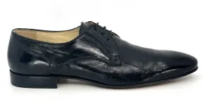 Keith Black Eel Skin Leather Derby Shoes