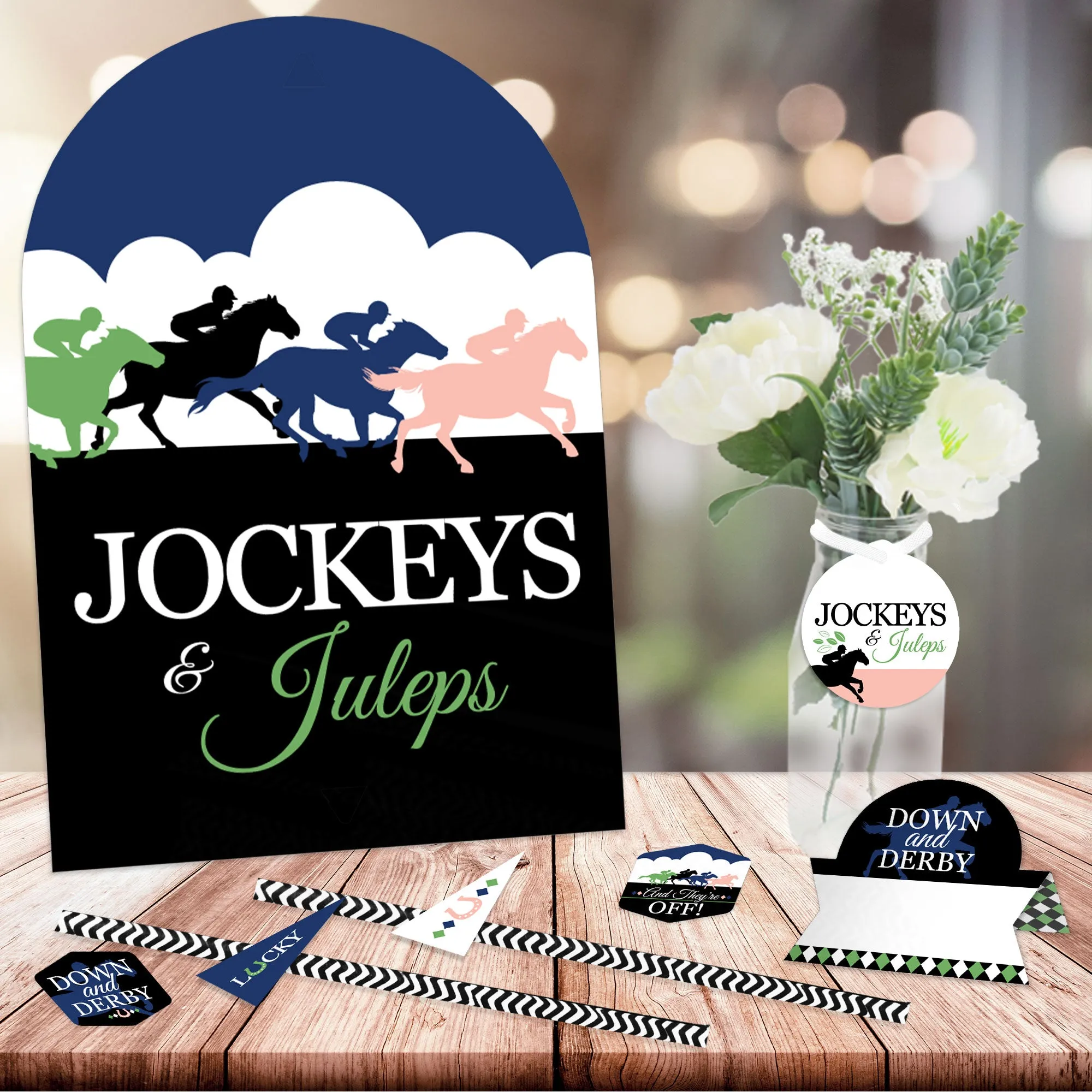 Kentucky Horse Derby - DIY Horse Race Party Derby Drinks Signs - Drink Bar Decorations Kit - 50 Pieces
