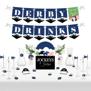 Kentucky Horse Derby - DIY Horse Race Party Derby Drinks Signs - Drink Bar Decorations Kit - 50 Pieces