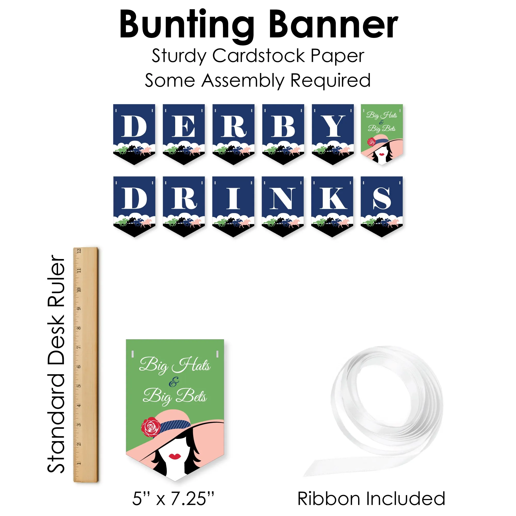 Kentucky Horse Derby - DIY Horse Race Party Derby Drinks Signs - Drink Bar Decorations Kit - 50 Pieces