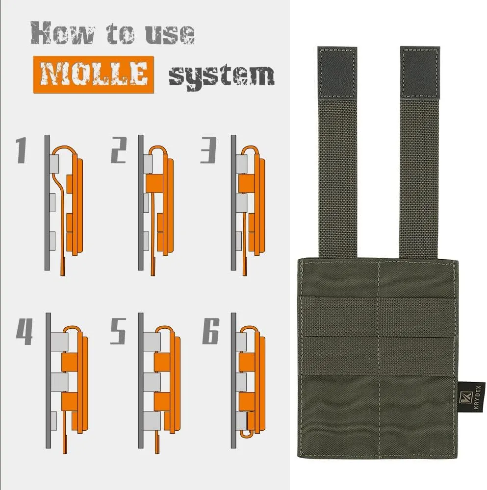 KRYDEX Molle Double Pistol Mag Pouch Speed Pistol Magazine Holder for 9mm .45 .40 Magazine