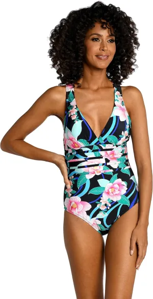 La Blanca Women's Multi Strap Cross Back One Piece Swimsuit