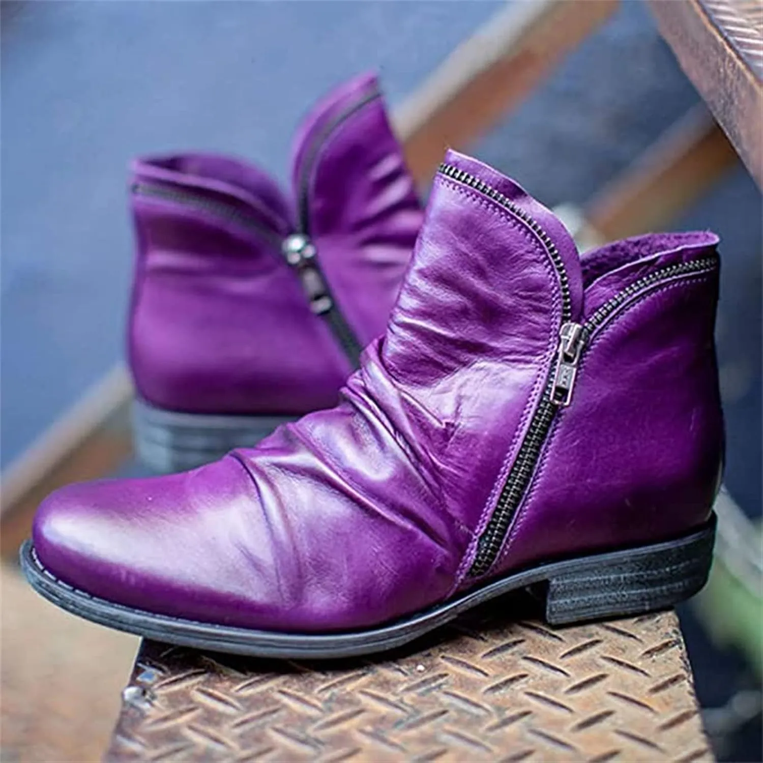 Ladmiple Cowgirl Boots Women Ankle Booties Fashion Short Booties Cowboy Western Classic Retro Casual Combat Walking Shoes