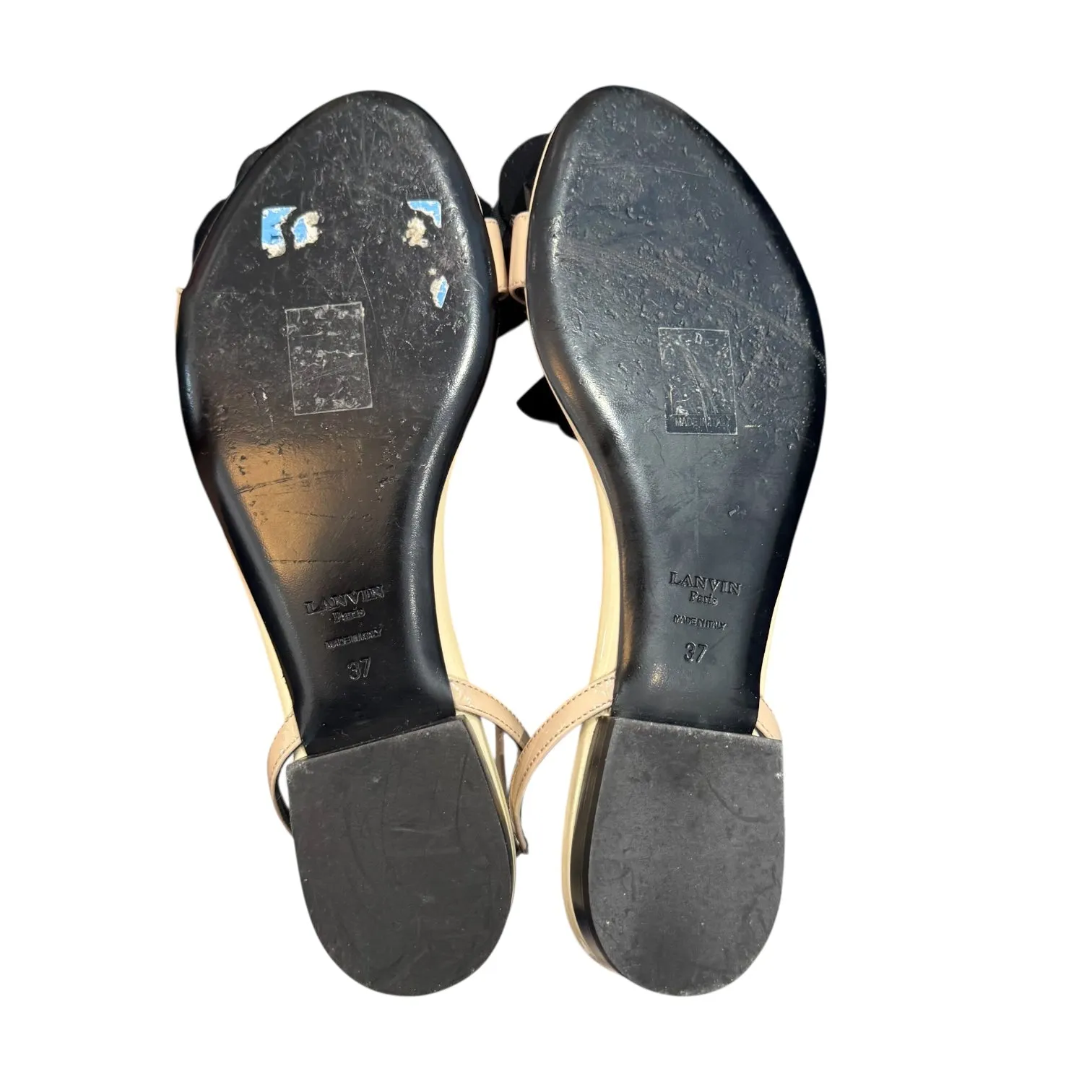 Lanvin Satin Flower Sandals - 37 / 4