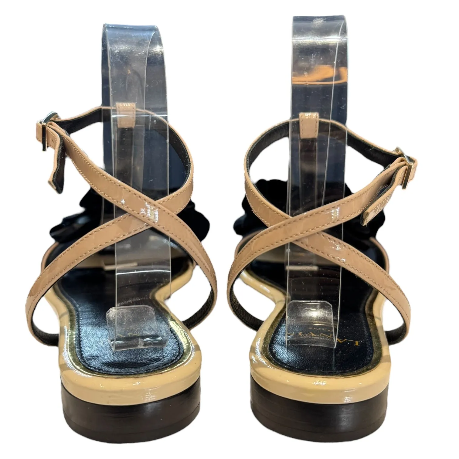 Lanvin Satin Flower Sandals - 37 / 4