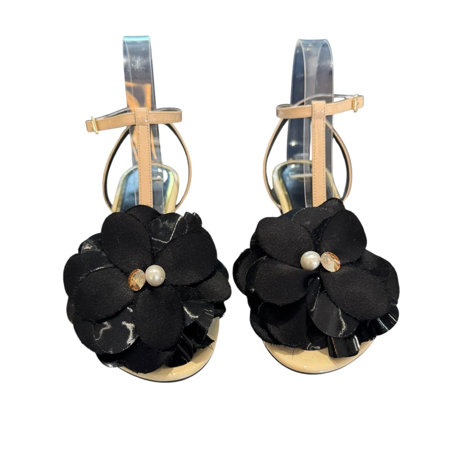 Lanvin Satin Flower Sandals - 37 / 4