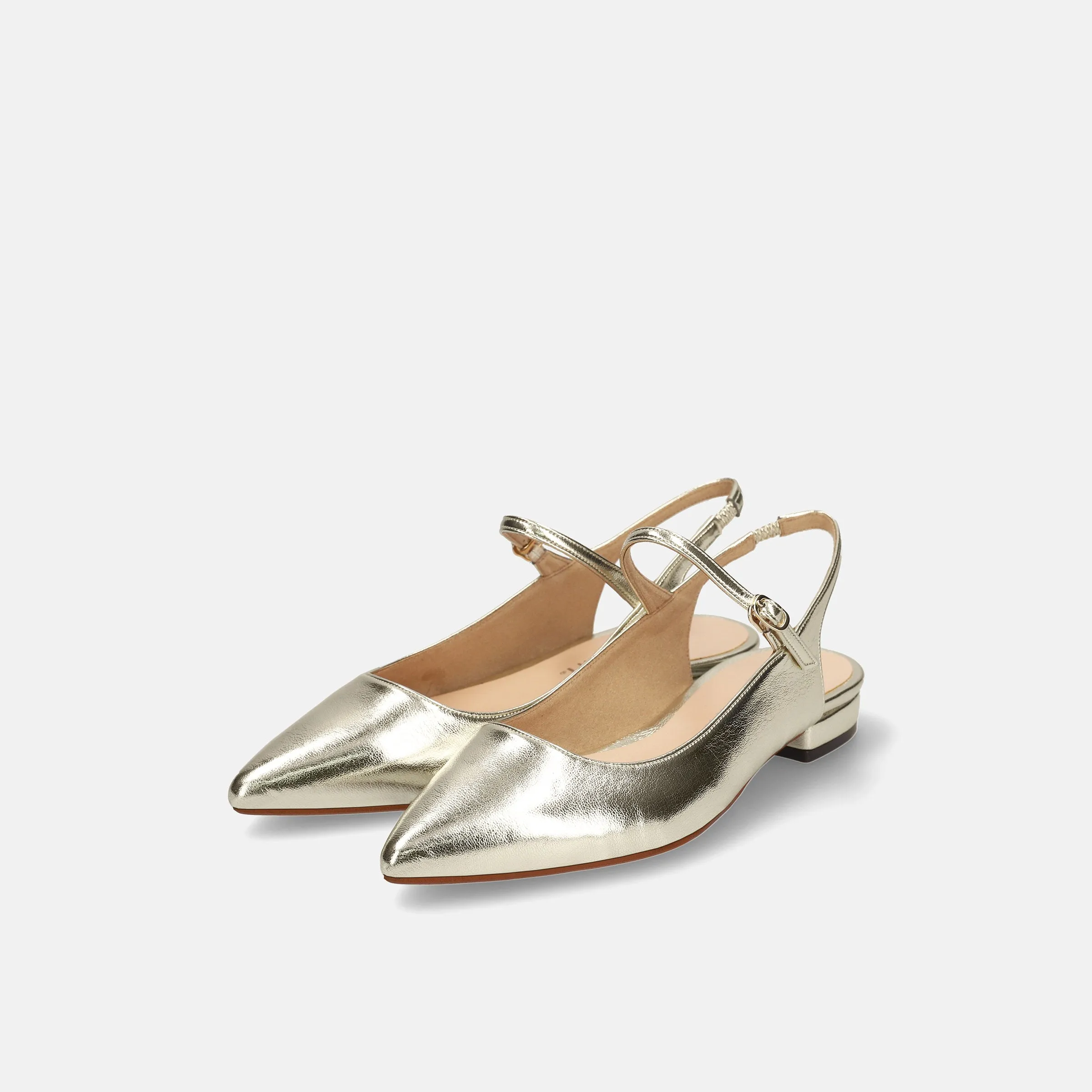 Last one 50% off: 2024SS: Double strap flat sandals (m17031) gold