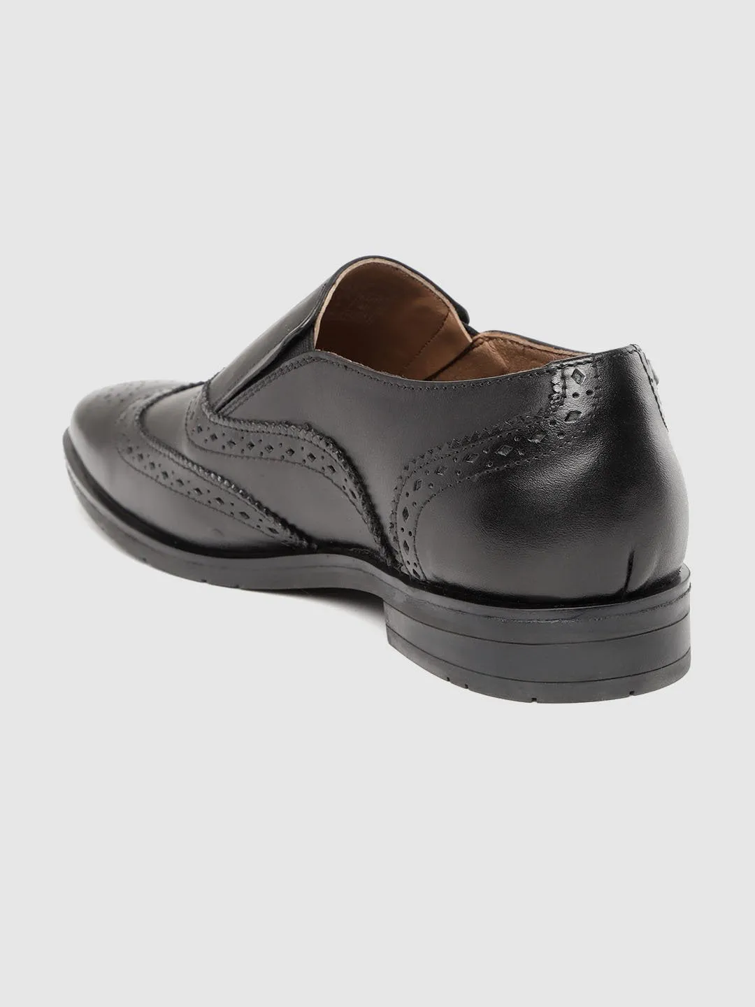 Leather Brogue Slip On Shoes