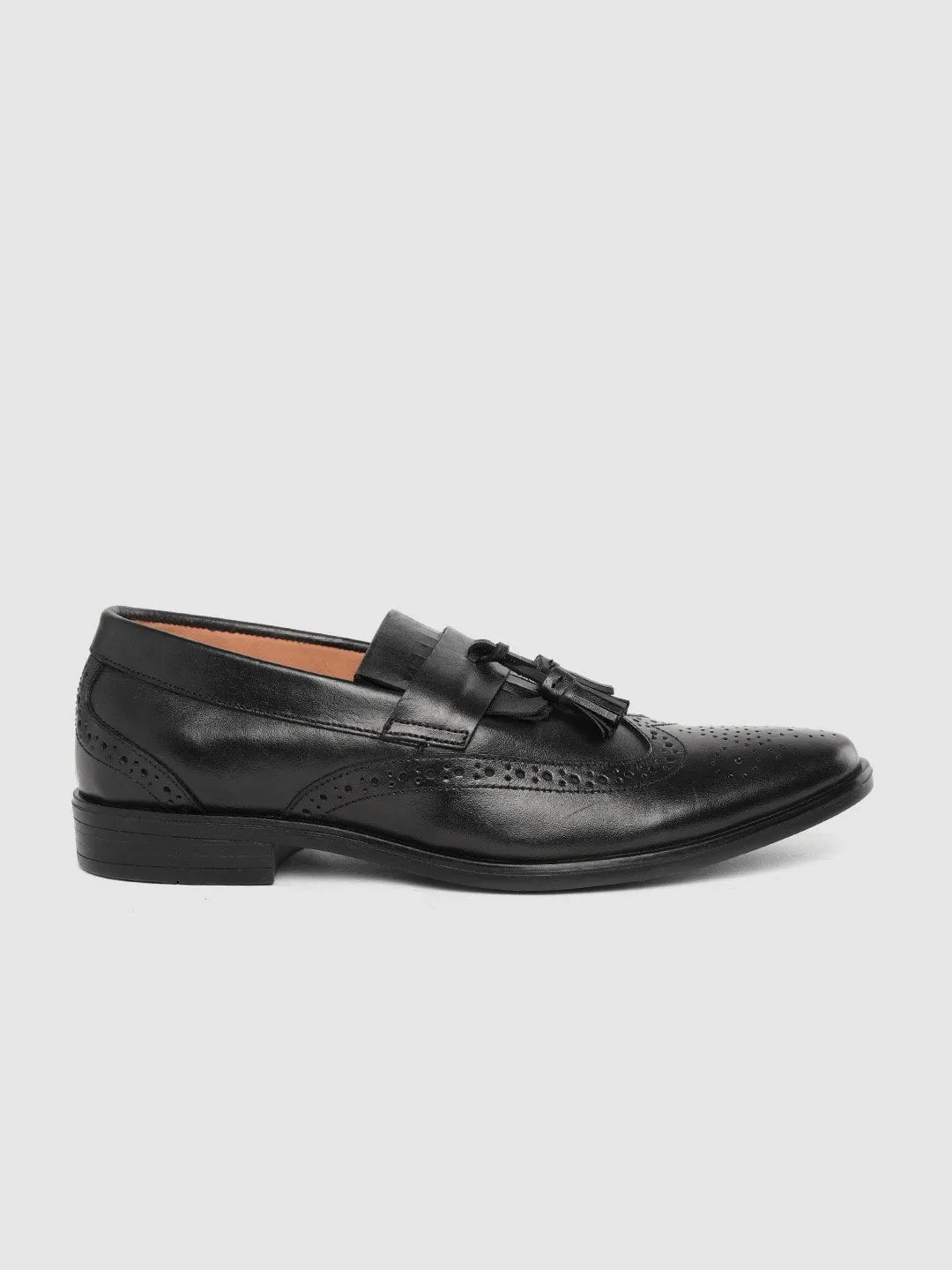 Leather Brogue Slip On Shoes