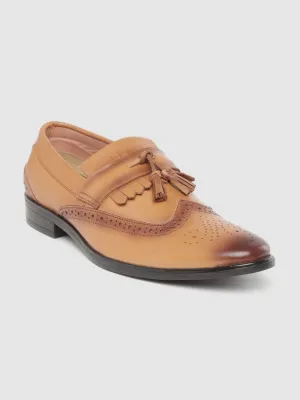 Leather Brogue Slip On Shoes