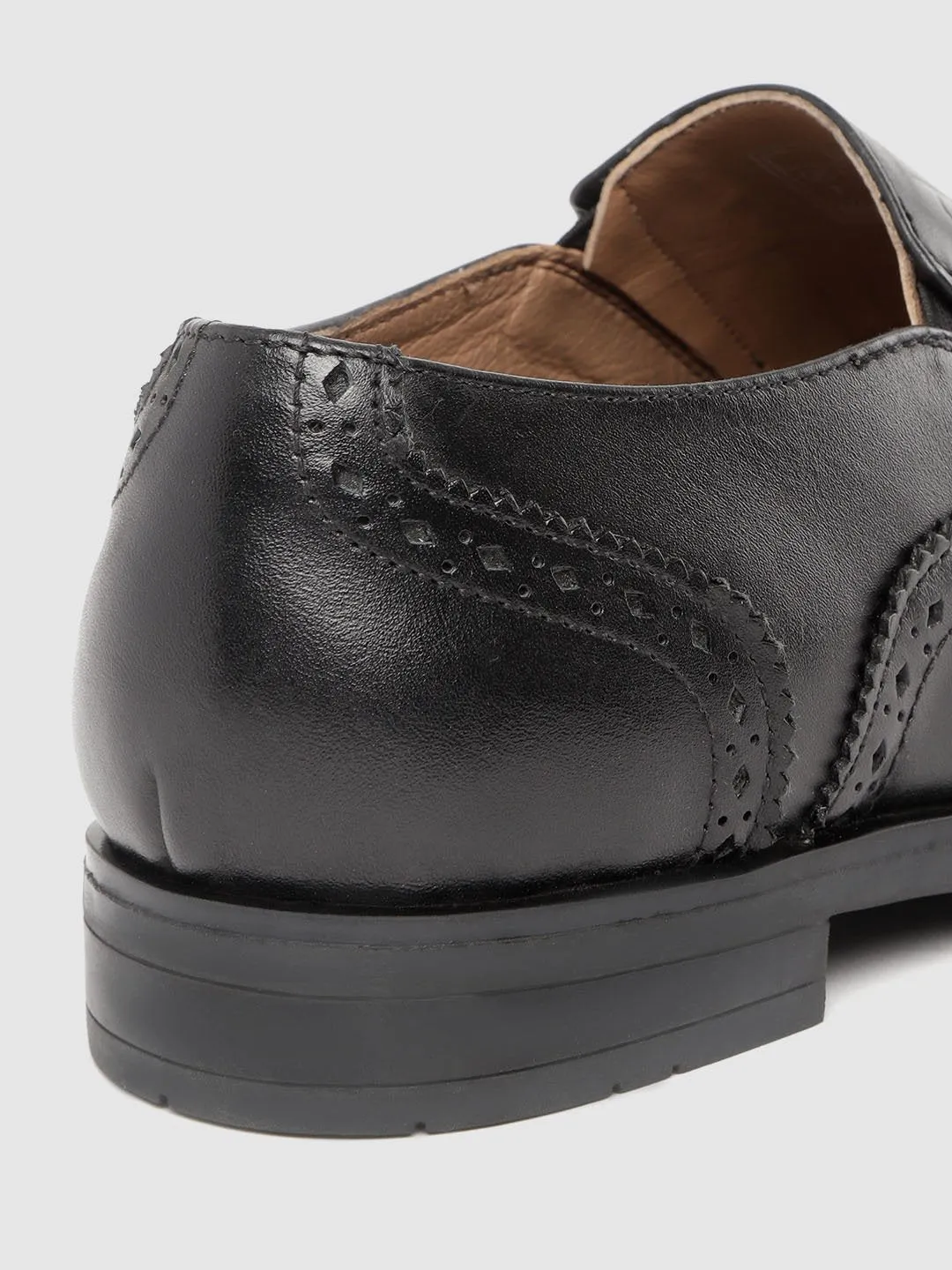 Leather Brogue Slip On Shoes
