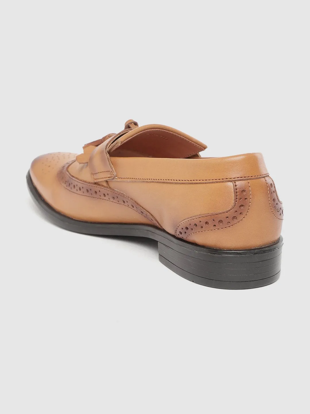 Leather Brogue Slip On Shoes