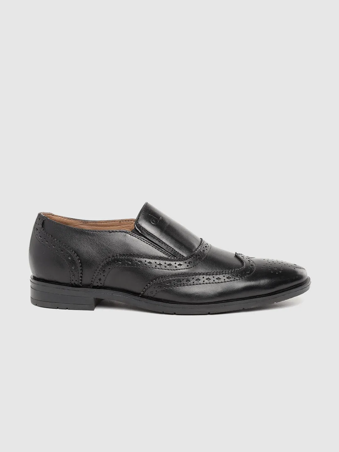 Leather Brogue Slip On Shoes